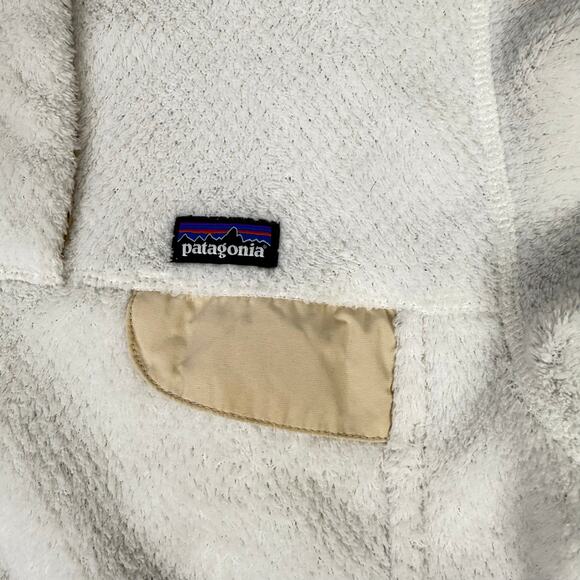 Patagonia Girls Pullover Snap-T White Medium Size 10 Pockets Fleece - Picture 3 of 7